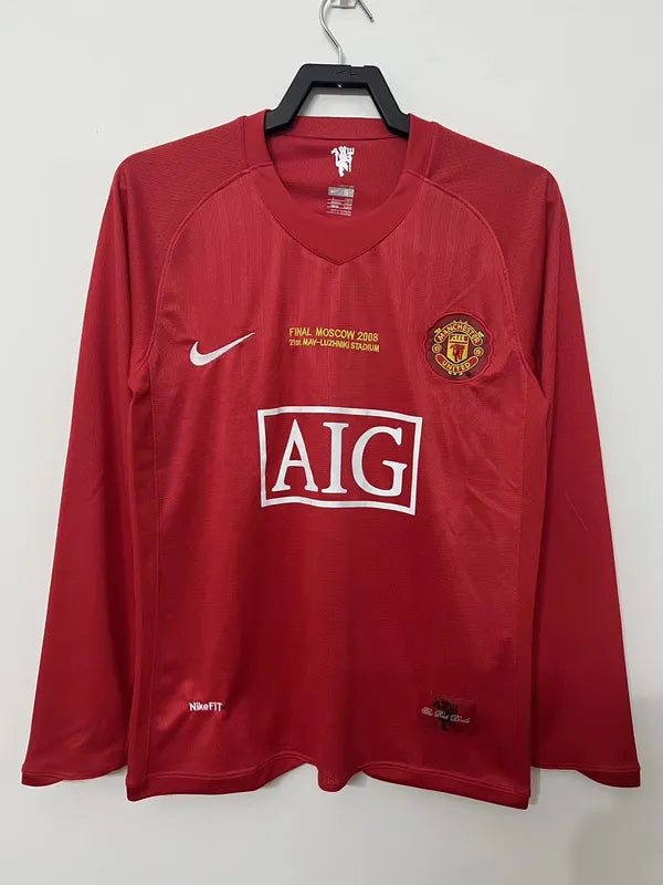 Camisa Retrô Manchester United I Manga Longa 2008