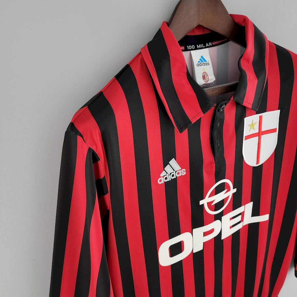 Camisa Retrô AC Milan I Manga Longa 1999/00