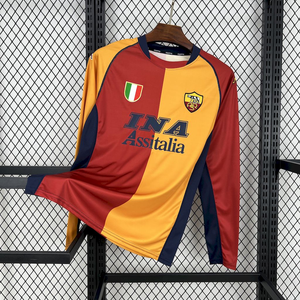 Camisa Retrô Roma I Manga Longa 2001/02