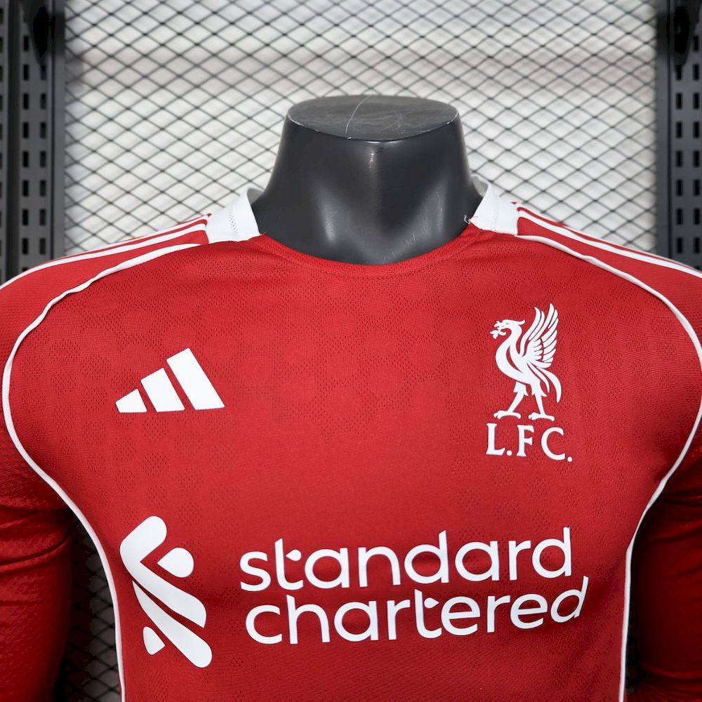 Camisa Liverpool Manga Longa I 2025/26 Jogador Masculina
