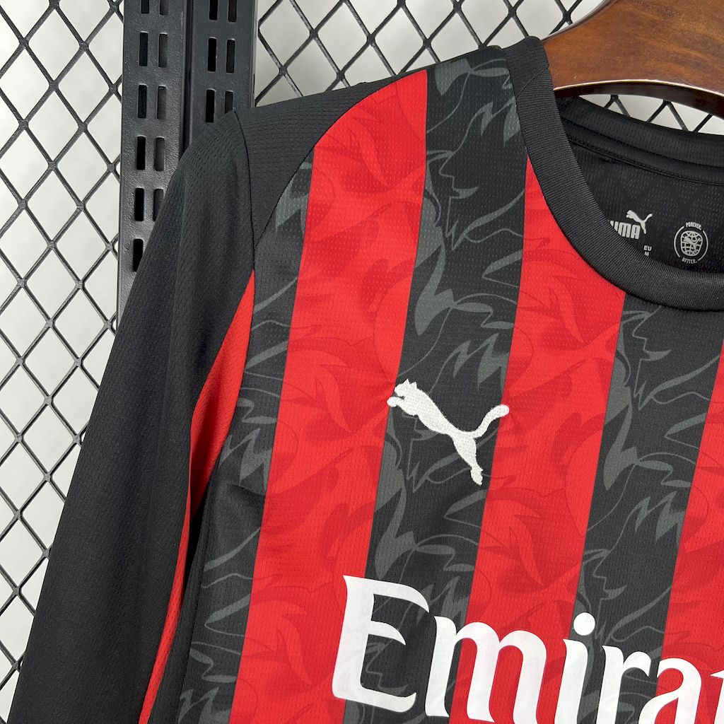 Camisa AC Milan Manga Longa I 2025/26 Torcedor Masculina