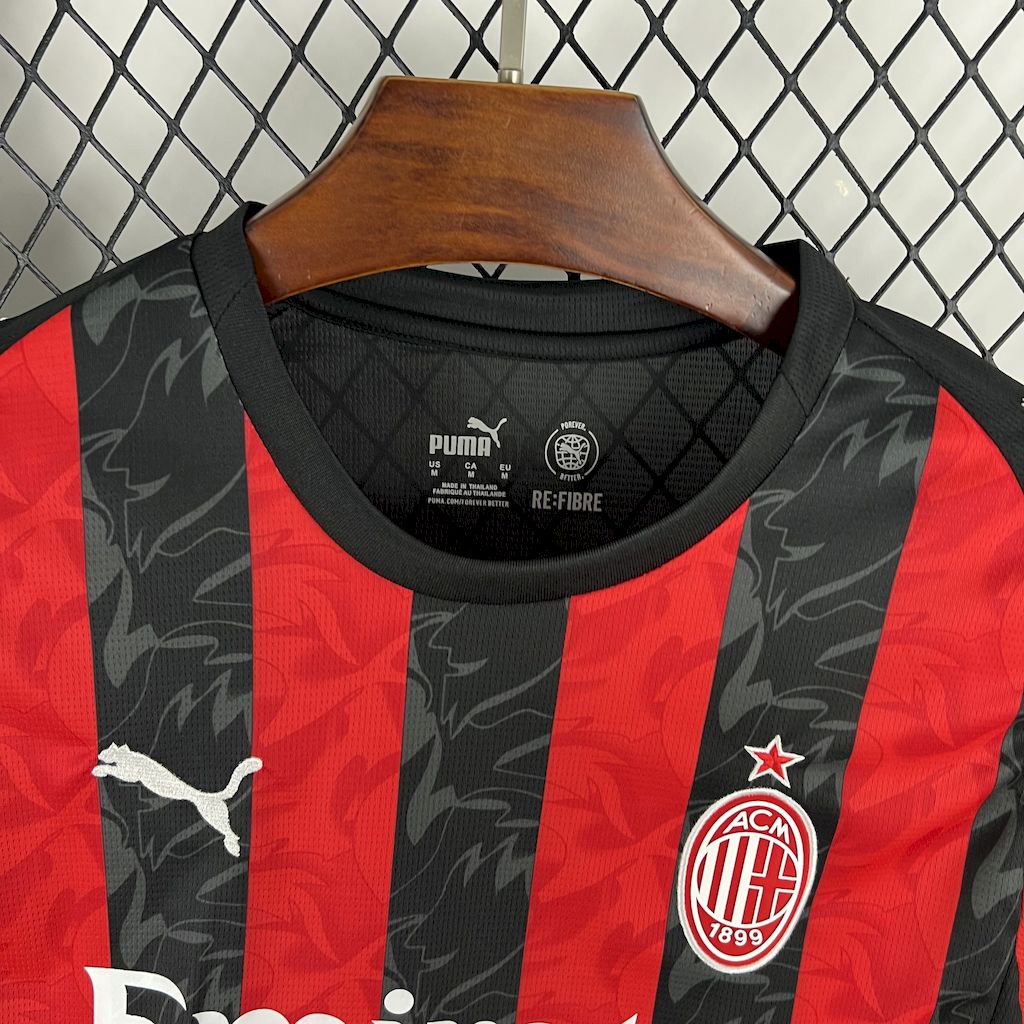 Camisa AC Milan Manga Longa I 2025/26 Torcedor Masculina