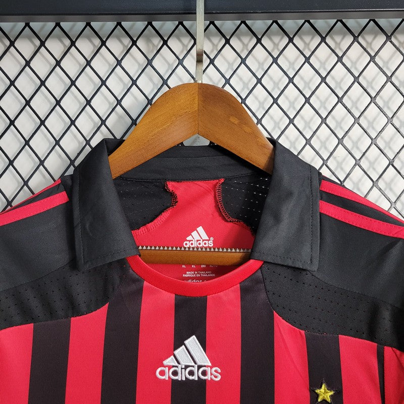 Camisa Retrô AC Milan I Manga Longa 2007/08