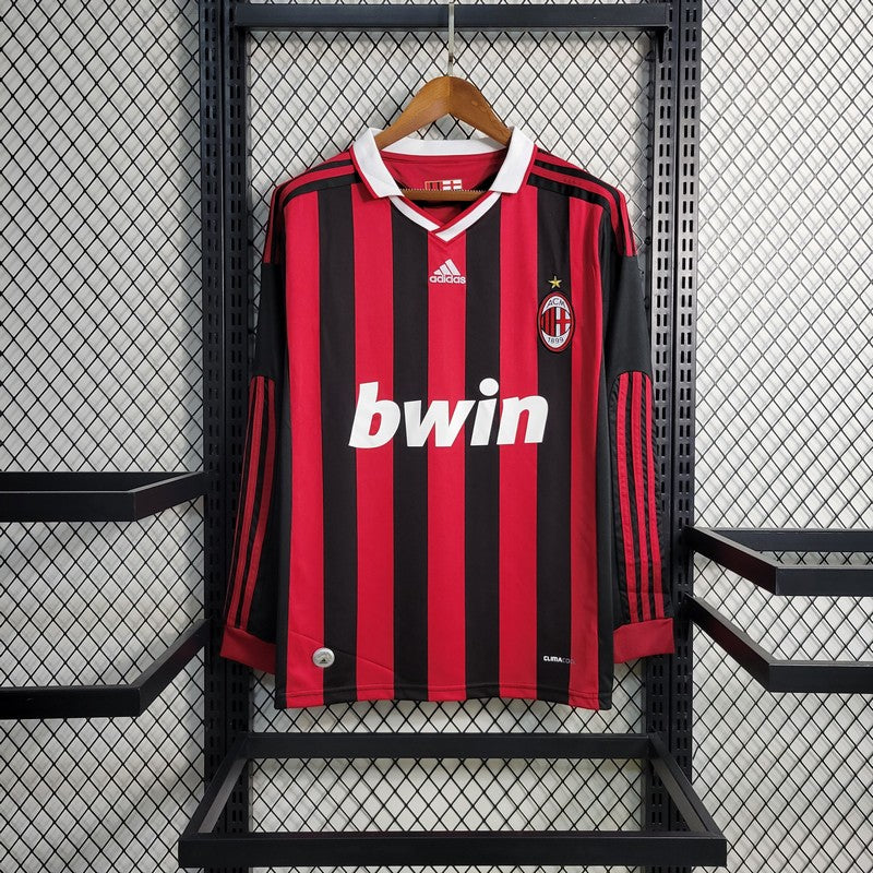 Camisa Retrô AC Milan I Manga Longa 2009/10