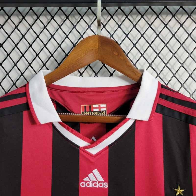 Camisa Retrô AC Milan I Manga Longa 2009/10