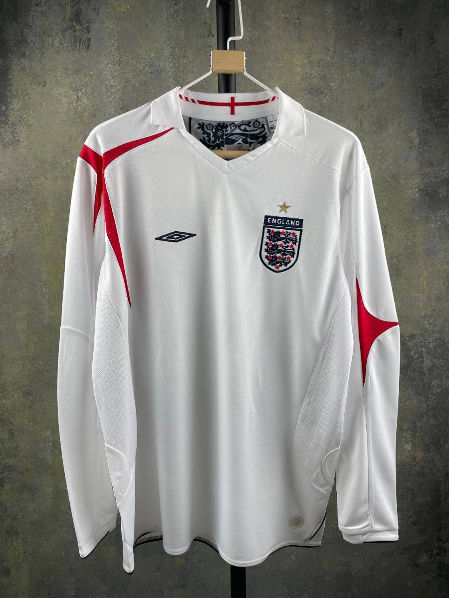 Camisa Retrô Ingaterra I Manga Longa 2006 - Copa do Mundo