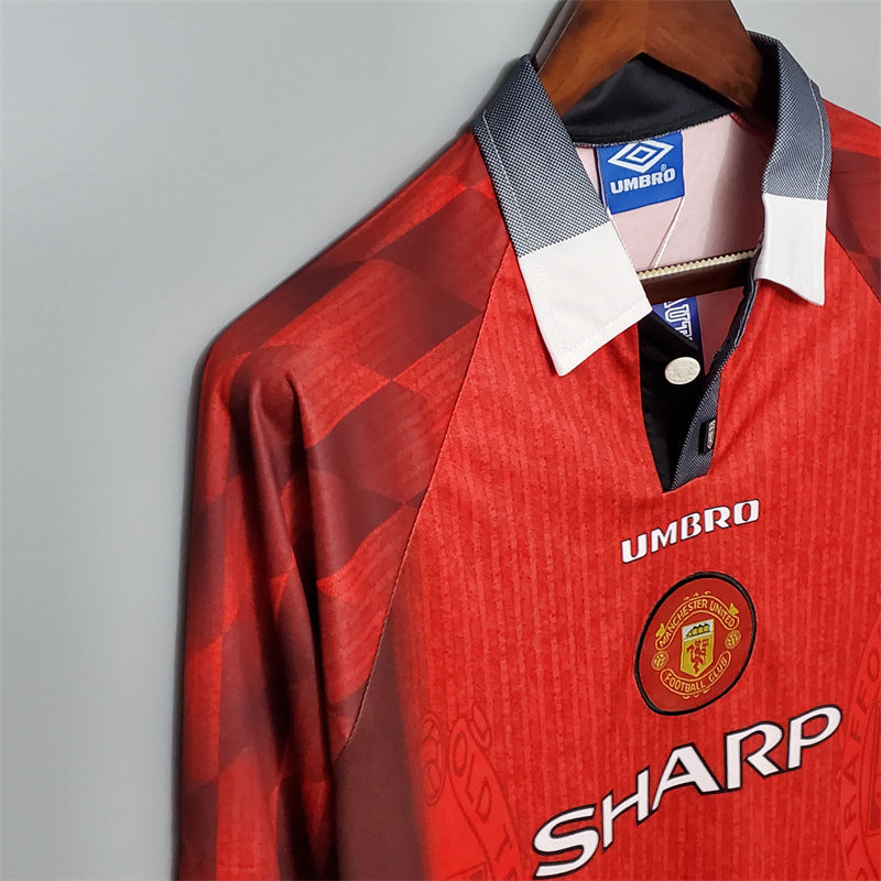 Camisa Retrô Manchester United I Manga Longa 1996