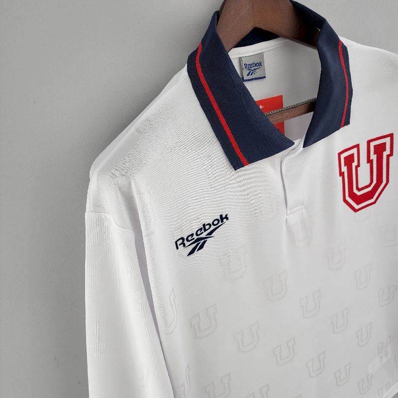 Camisa Retrô Universidad de Chile I Manga Longa 1998 - Branca