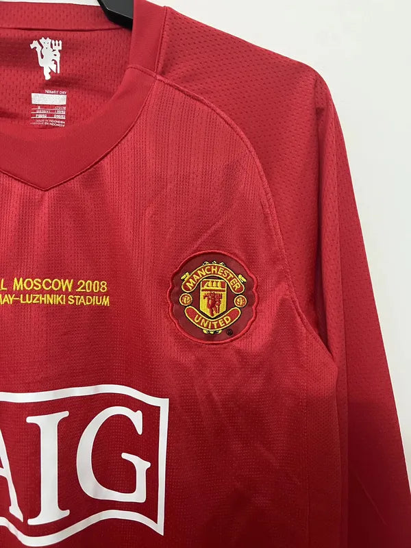 Camisa Retrô Manchester United I Manga Longa 2008