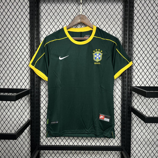 Camisa Retrô Brasil Goleiro 1998 - Verde Escuro