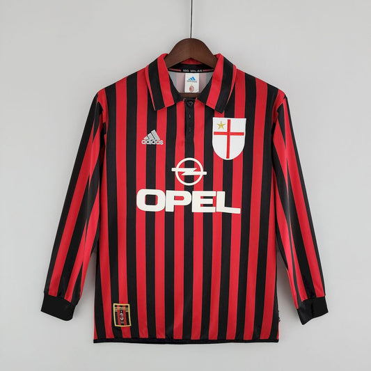 Camisa Retrô AC Milan I Manga Longa 1999/00
