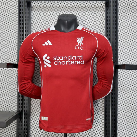 Camisa Liverpool Manga Longa I 2025/26 Jogador Masculina