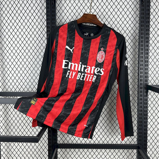 Camisa AC Milan Manga Longa I 2025/26 Torcedor Masculina