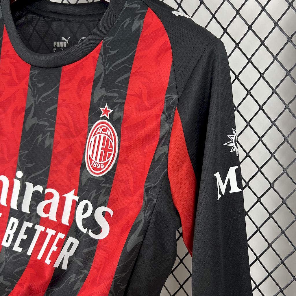 Camisa AC Milan Manga Longa I 2025/26 Torcedor Masculina