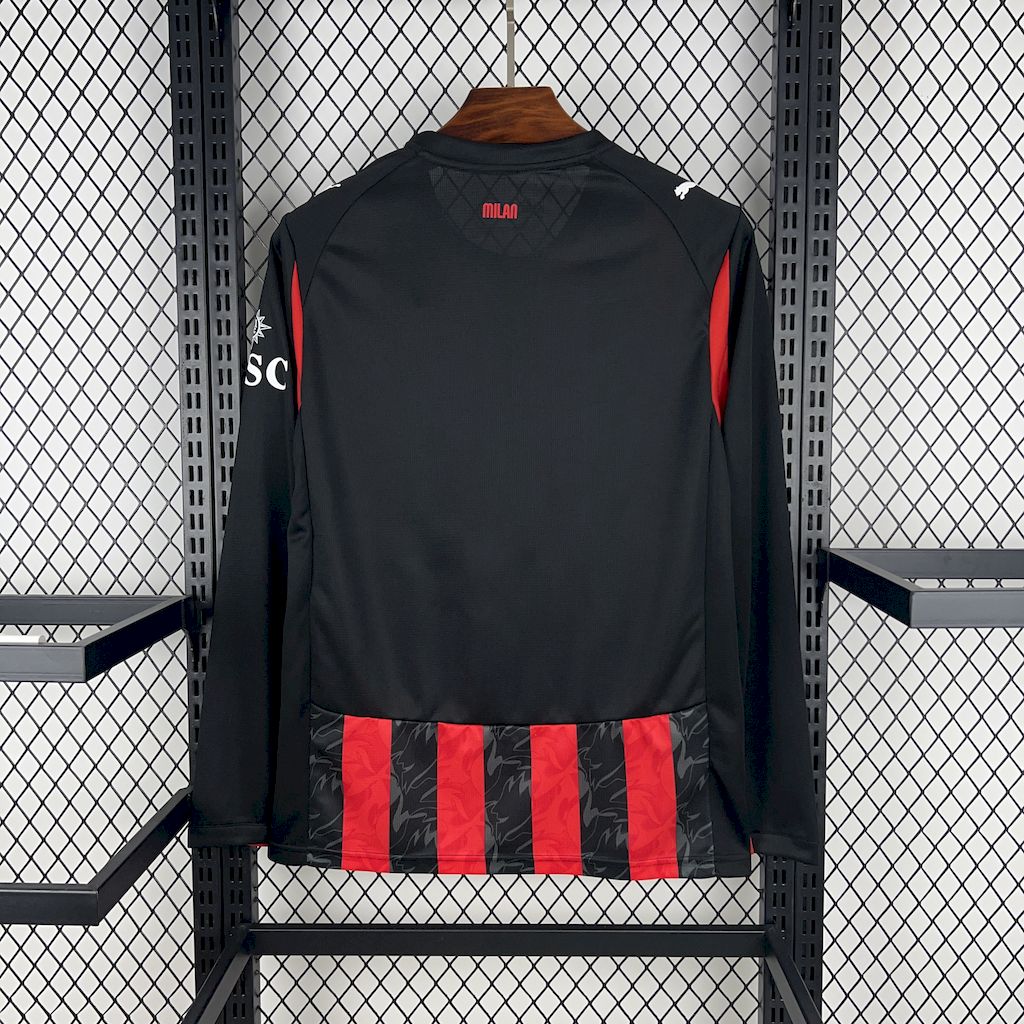 Camisa AC Milan Manga Longa I 2025/26 Torcedor Masculina