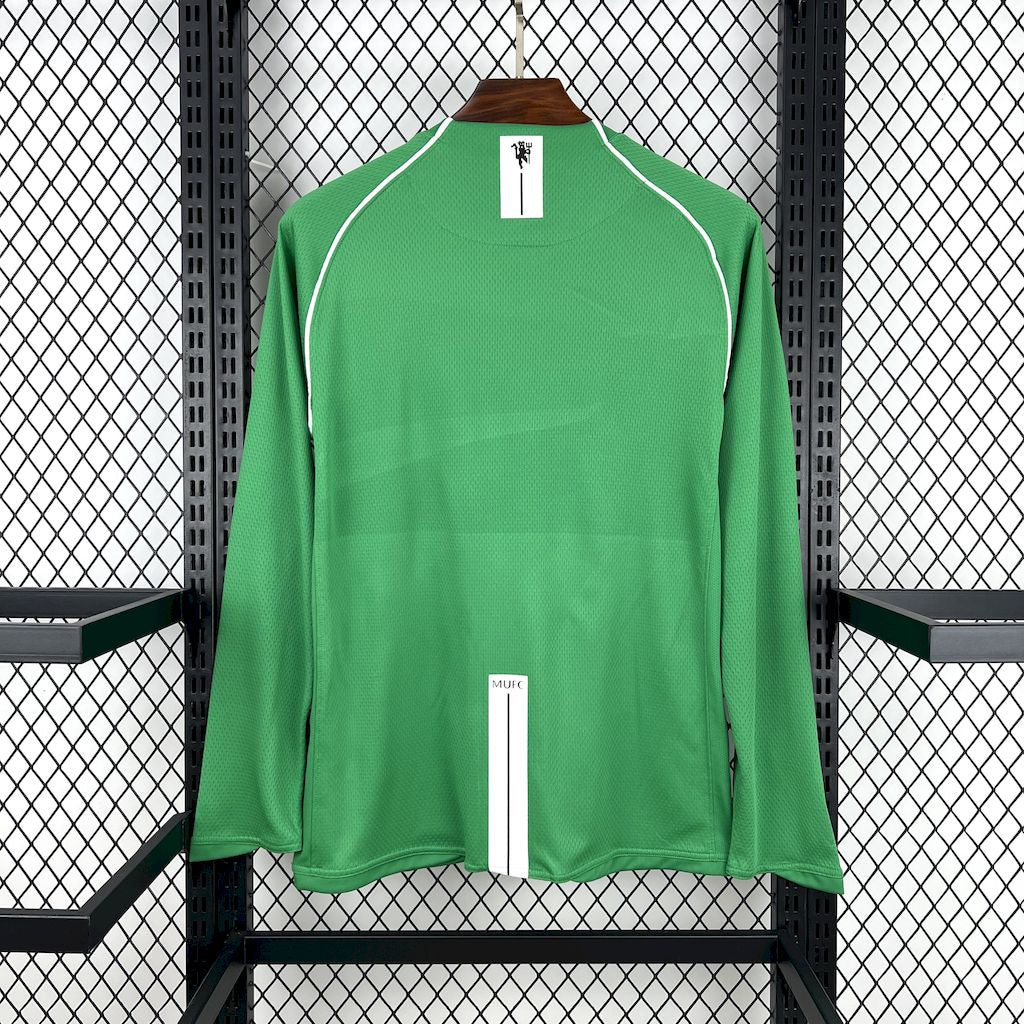 Camisa Retrô Manchester United Verde Goleiro Manga Longa 2007/08