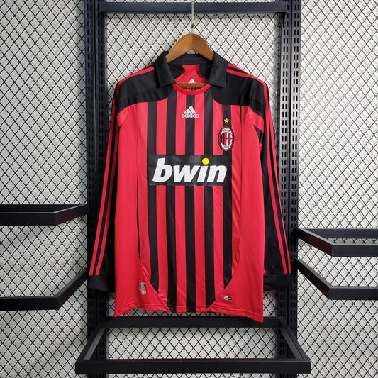 Camisa Retrô AC Milan I Manga Longa 2007/08