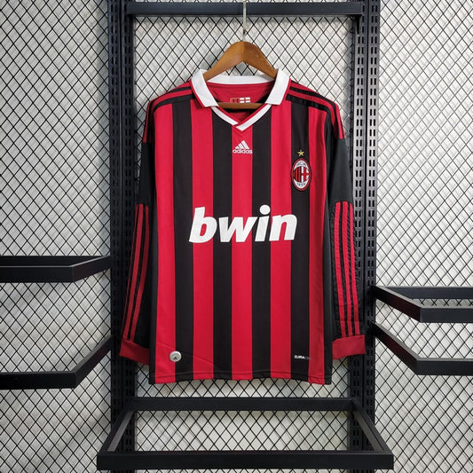 Camisa Retrô AC Milan I Manga Longa 2009/10