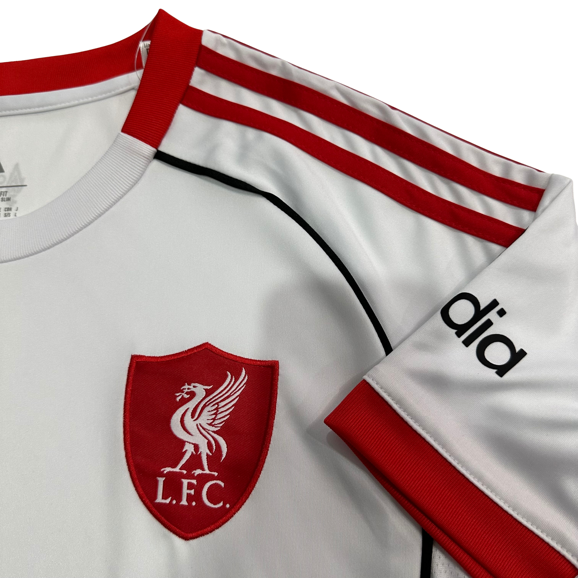 Camisa-Liverpool-away-ii-branca-vermelho-standard-adidas-lfc-time-futebol-champions-league-25-26