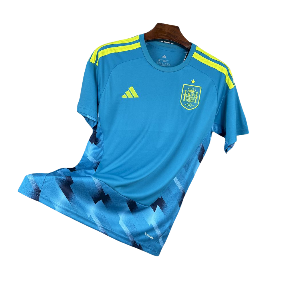 Camisa Espanha 2026 goleiro masculina, uniforme Espanha Copa do Mundo 2026, jersey Spain goalkeeper 2026, camisa seleção espanhola goleiro, uniforme jogador edição jogo, camisa futebol importada premium, camisa goleiro Espanha personalizada nome e número, uniforme Espanha masculino torcedor e colecionador