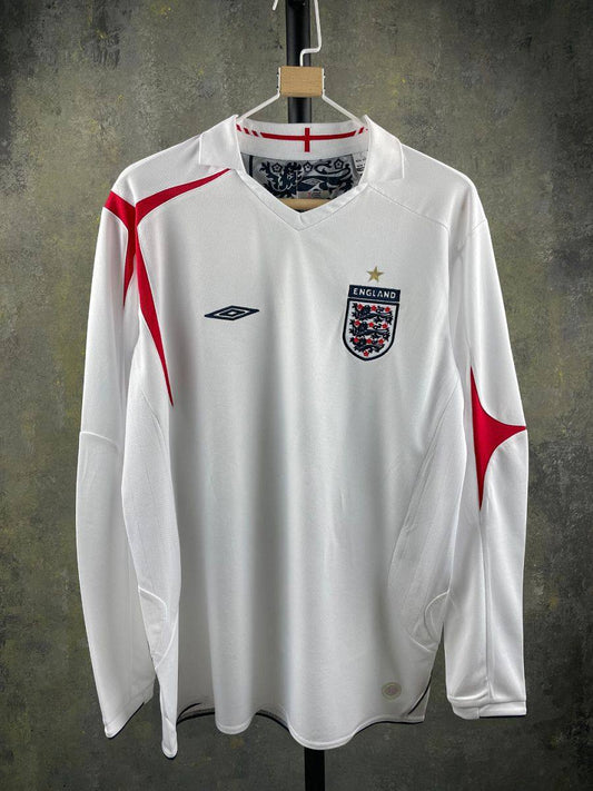 Camisa Retrô Ingaterra I Manga Longa 2006 - Copa do Mundo