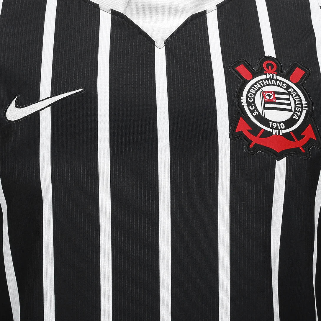 Camisa Nike Corinthians II 2026/27 Torcedor Masculina- Listrada Preto e Branco