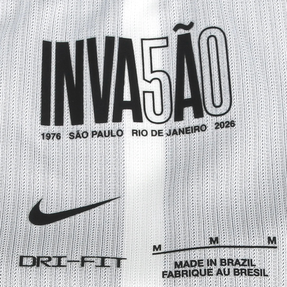 Camisa Nike Corinthians II 2026/27 Torcedor Masculina- Listrada Preto e Branco
