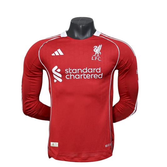 Camisa Liverpool Manga Longa I 2025/26 Jogador Masculina