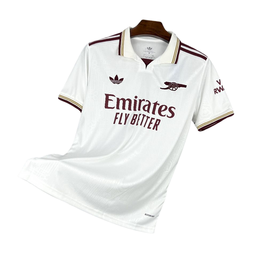 camisa-arsenal-lii-2025-26-torcedor-masculina-champions-league-lancamento-europeu-branca-vinho-adidas-emirates-fly-better