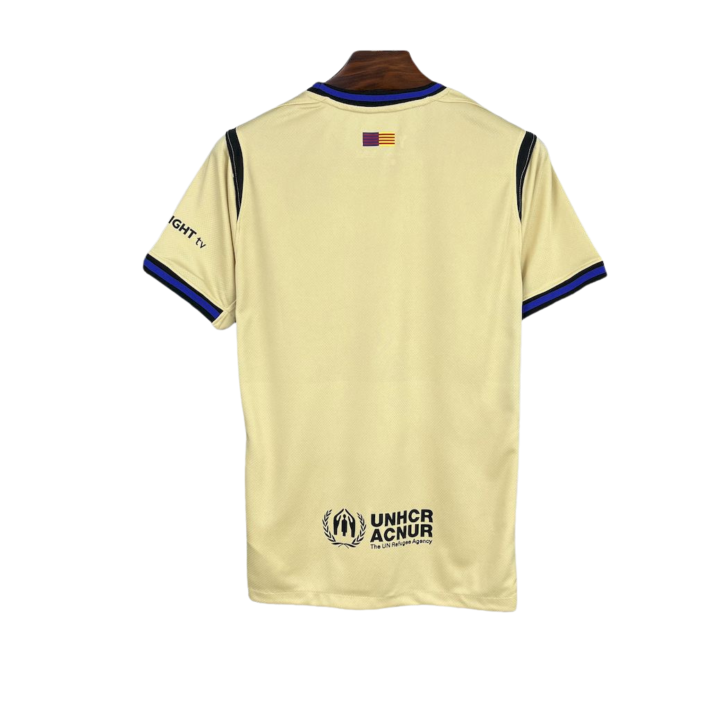 camisa-barcelona-il-2025-26-torcedor-masculina-champions-league-lançamento-europeu-amarelo-claro-azul-spotify-yamal-raphinha