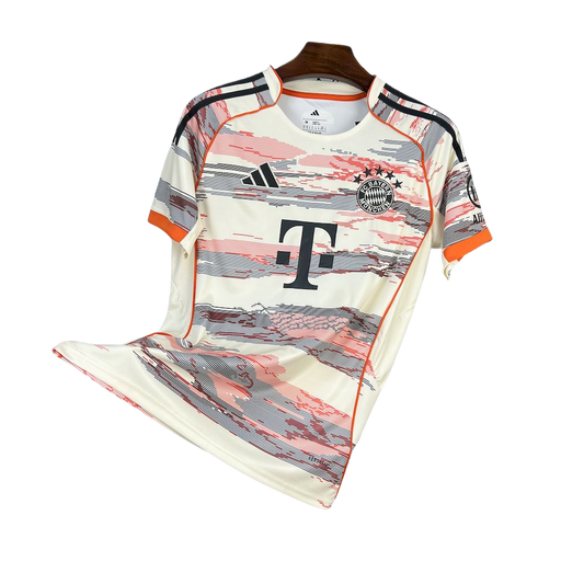 camisa-bayern-ll-2025-26-torcedor-masculina-camiseta-champions-league-lancamento-europeu-segunda-away-oficial-adidas-t-fc-bayern-munchen-bayern-de-munique-munich-adidas-tons-terrosos-cinza-marrom-terracota-laranja-terra-branca-off-white