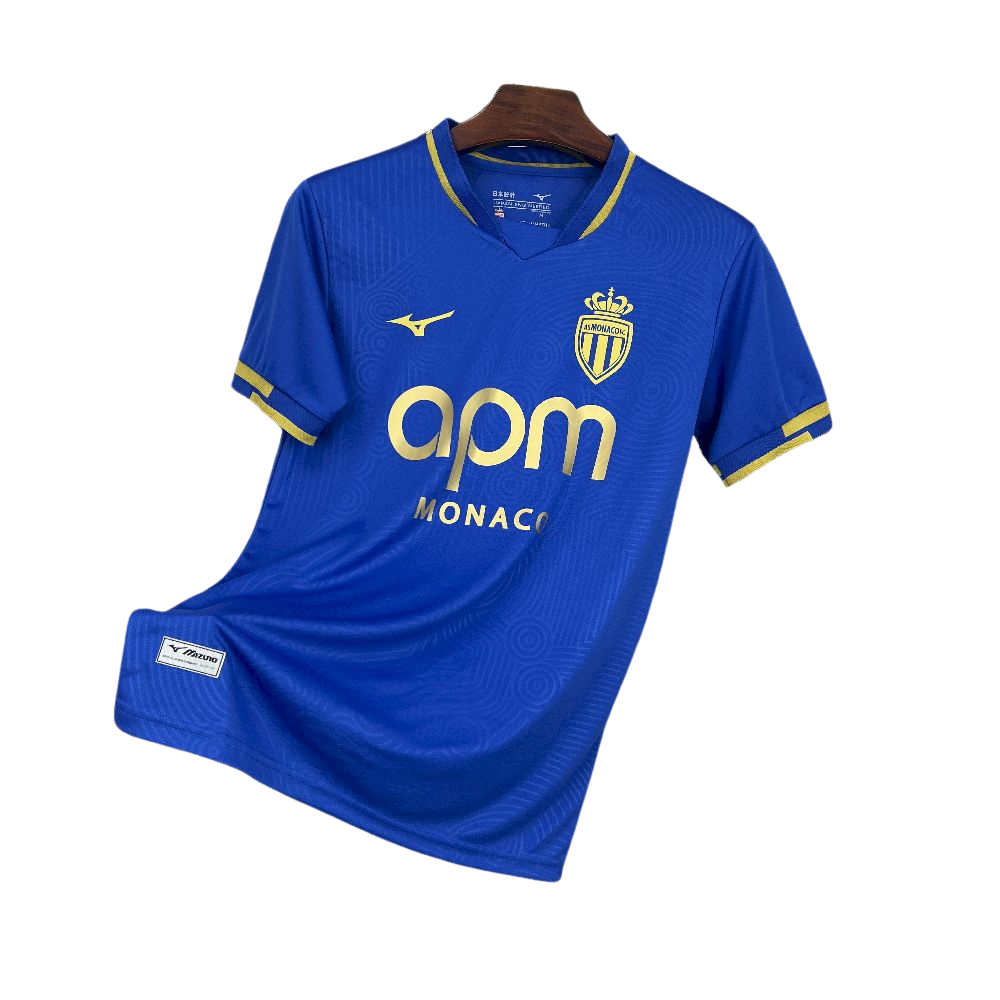 camisa-camiseta-mônaco-monaco-masculina-azul-dourada-away-ii-torcedor-mizuno-apm-25-26