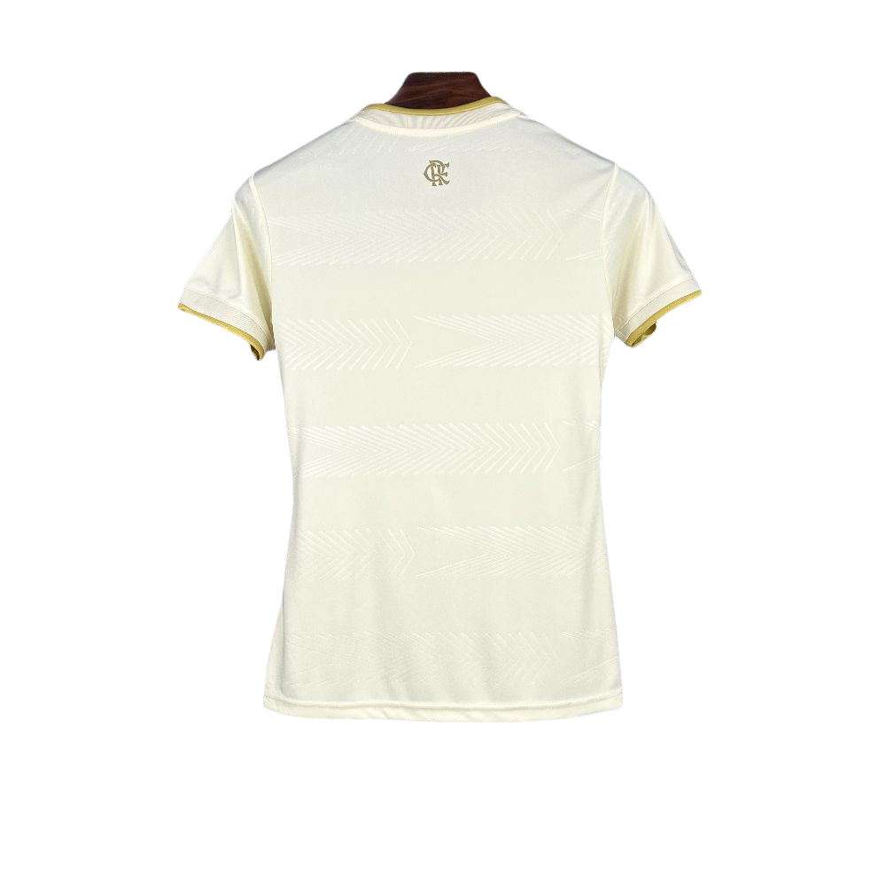camisa-flamengo-lll-2025-26-torcedor-feminina-camiseta-lancamento-third-adidas-off-white-rubro-negro-clube-de-regatas-branco-branca-vermelha-preta-dourada-dourado