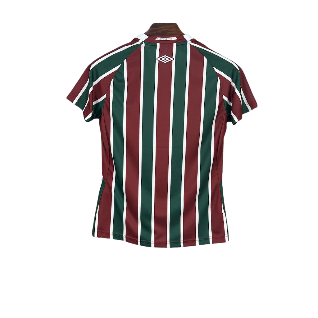 camisa-fluminense-l-2025-26-torcedor-feminina-camiseta-lancamento-primeira-home-oficial-tricolor-verde-vinho-branco-listrada-umbro-baby-look