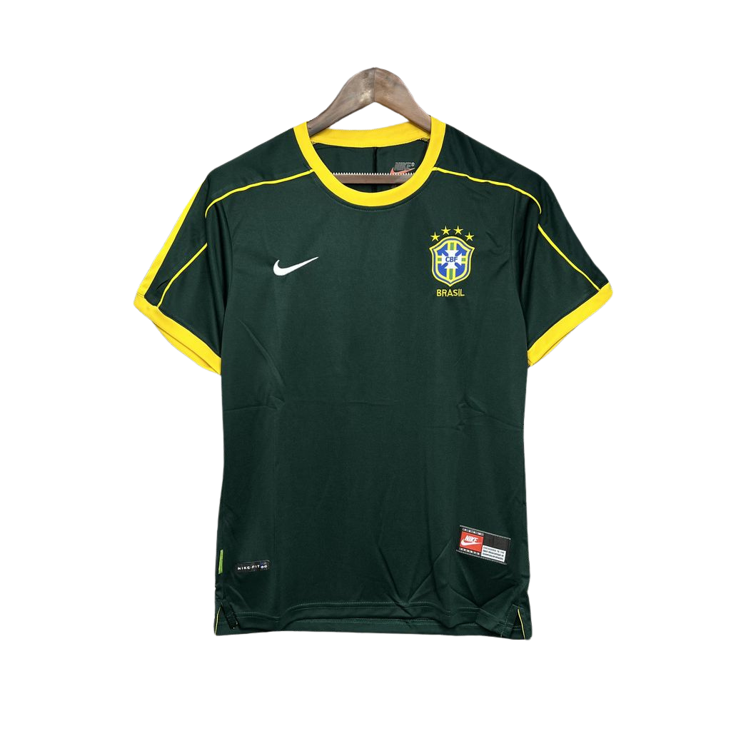 camisa-goleiro-brasil-1998-verde camisa-seleção-brasileira-goleiro-retrô uniforme-brasil-1998-vintage camisa-cbf-goleiro-verde copa-do-mundo camiseta-brasil-goleiro-1998