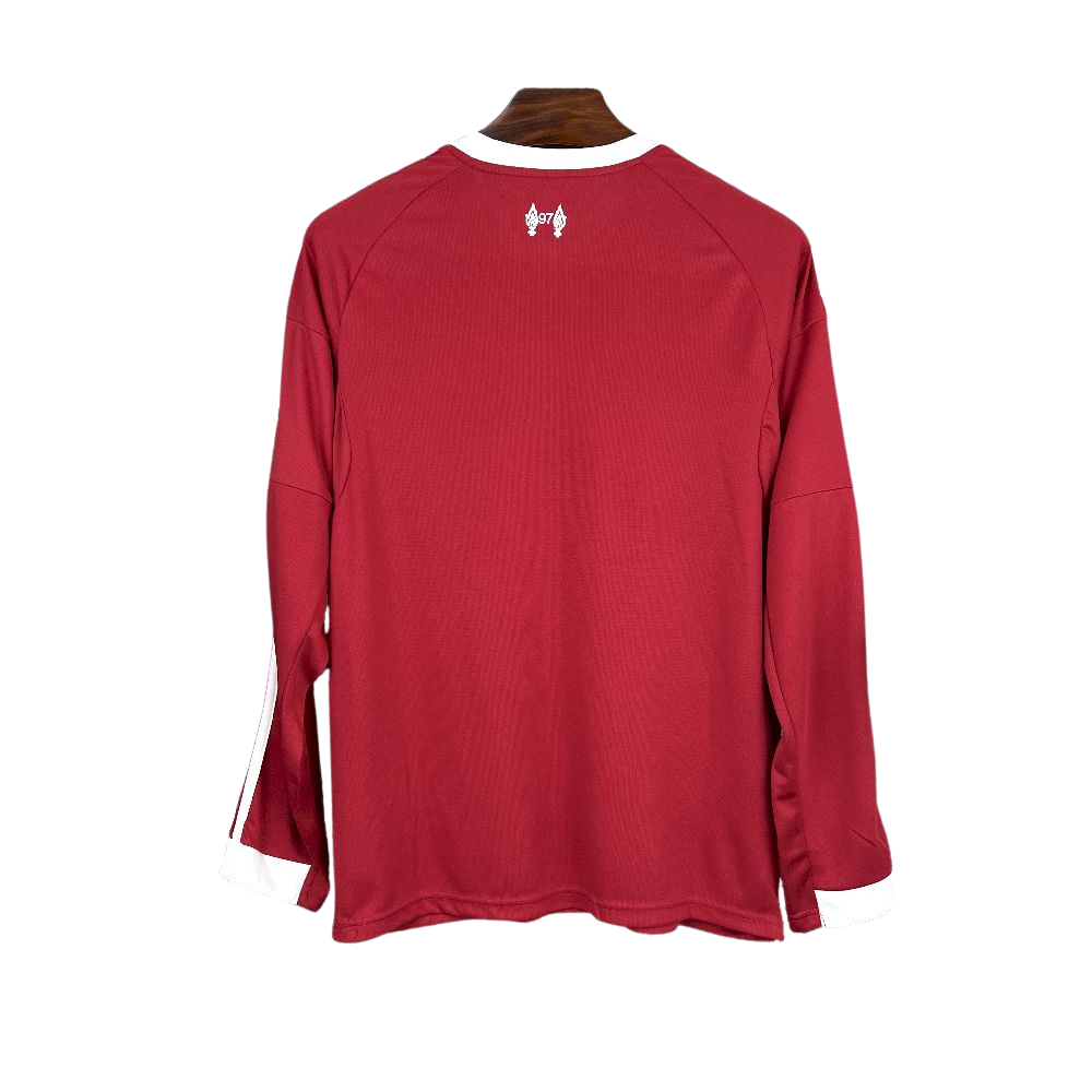 camisa-liverpool-i-manga-longa-2025-26-champions-league-lancamento-europeu-home-vermelha-branco-branca-vermelha-listras-standard-adidas