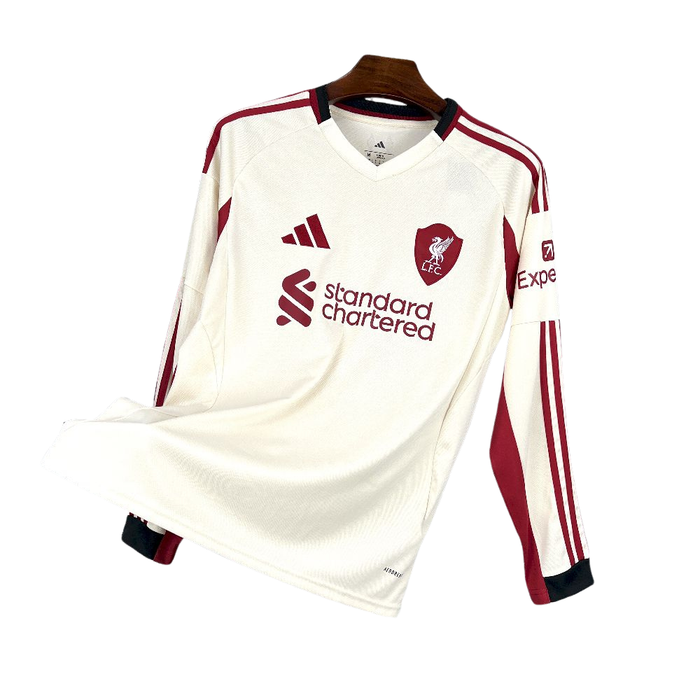 camisa-liverpool-il-manga-longa-2025-26-champions-league-lancamento-europeu-away-branco-vermelho-vermelha-branca-standard-expedia-adidas