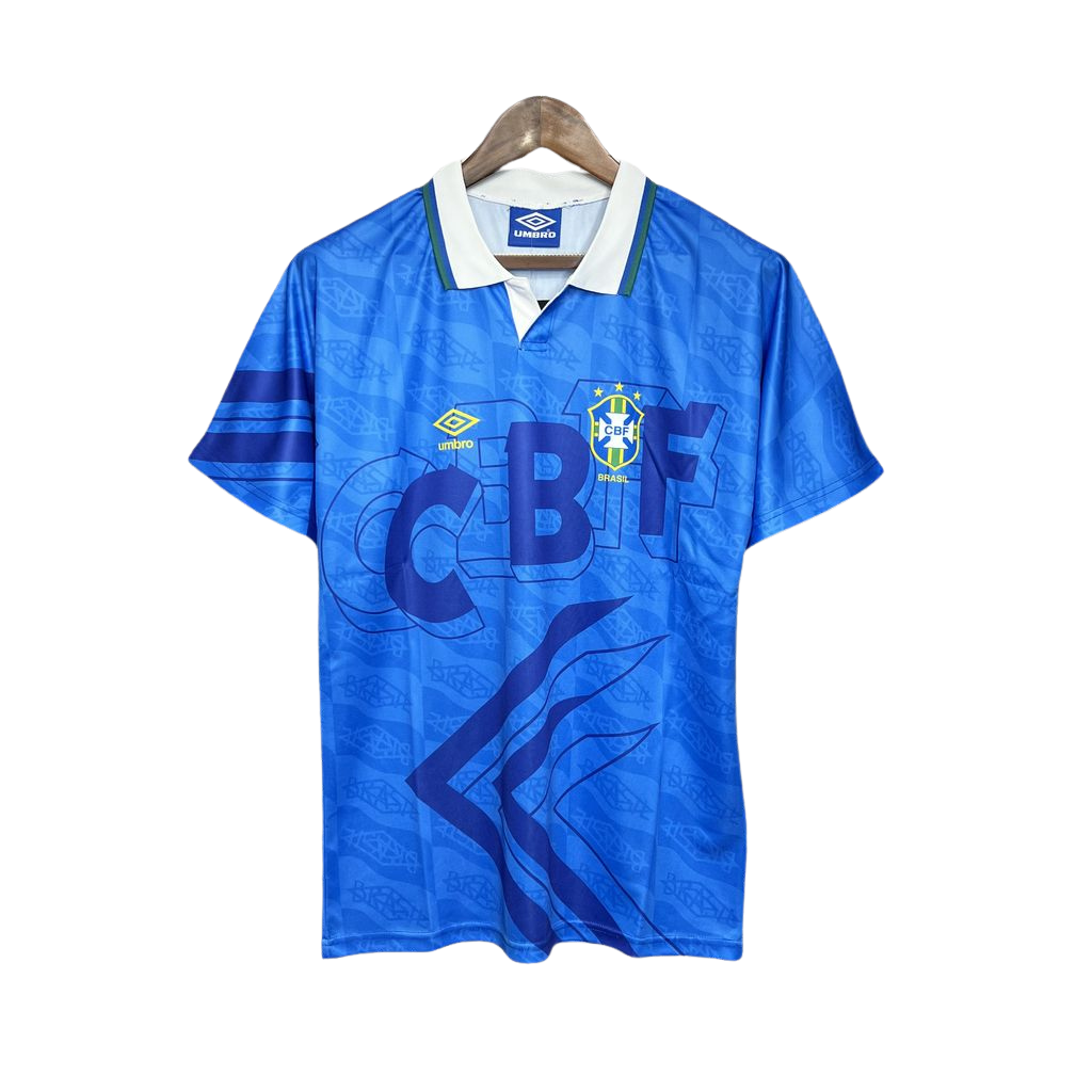 camisa-retrô-brasil-1991 camisa-brasil-1991-1993 uniforme-brasil-azul-antigo camisa-cbf-anos-90 camisa-seleção-brasileira-retrô copa-do-mundo camiseta-brasil-1991