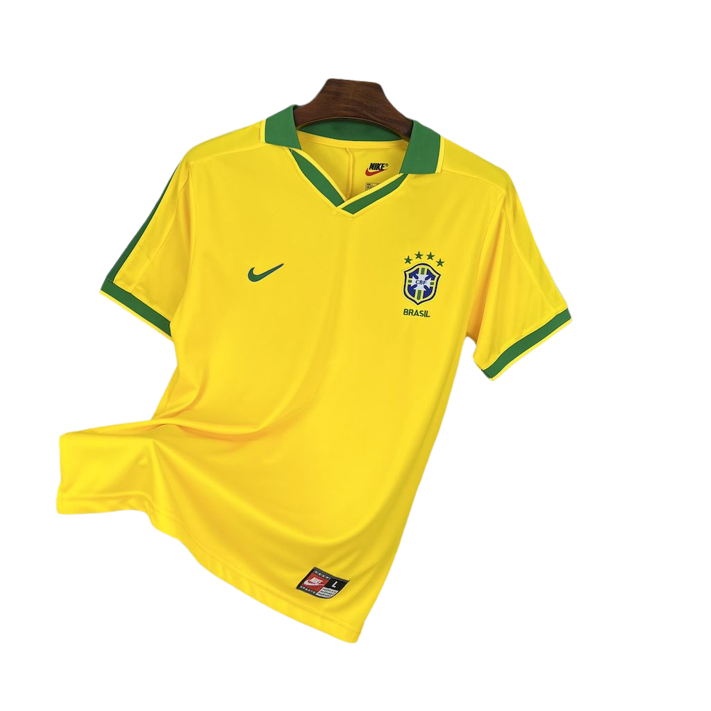 camisa-retrô-brasil-1997-amarela camisa-seleção-brasileira-1997 uniforme-brasil-vintage-97 camisa-cbf-retrô-1997 copa-do-mundo camiseta-brasil-clássica-1997
