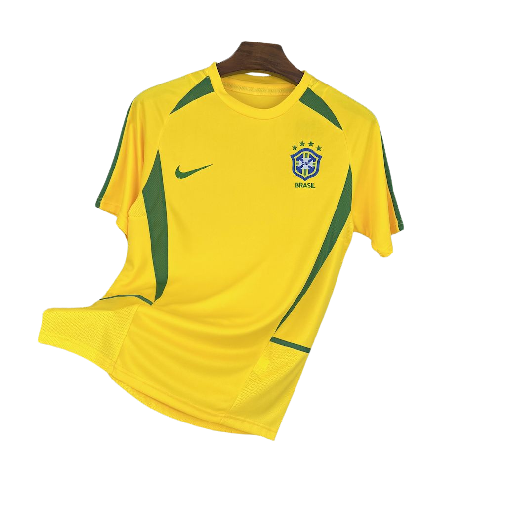 camisa-retrô-brasil-2002-amarela camisa-seleção-brasileira-2002 uniforme-brasil-penta-2002 camisa-cbf-retrô-2002 copa-do-mundo camiseta-brasil-clássica-2002