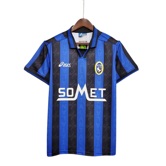 camisa-retro-atlanta-ii-1996-97-away-segunda-oficial-antiga-listras-azul-e-preta-asics-somet-gola-polo-camiseta