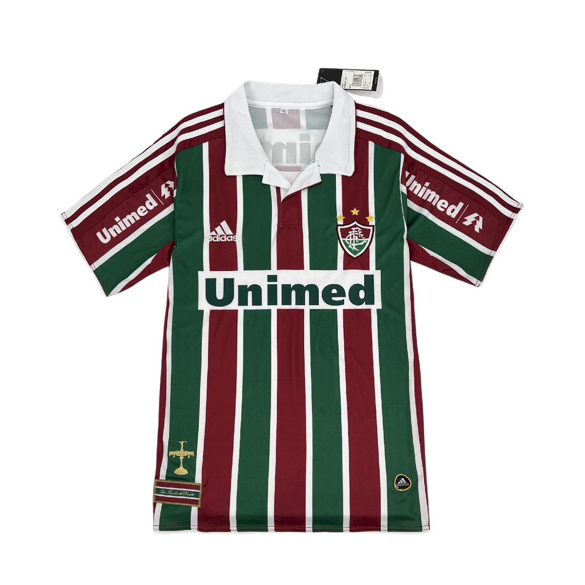 camisa-retro-fluminense-i-2010-modelo-classicocamiseta-primeira-home-oficial-tricolor-listras-listrado-brano-verde-vinho-grena-vermelha-unimed-adidas