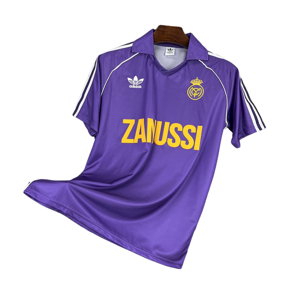 camisa-retro-real-madrid-lll-1984-85-antiga-third-terceira-zanussi-adidas-roxo-roxa-detalhes-branco-gola-polo-europeu-uniforme