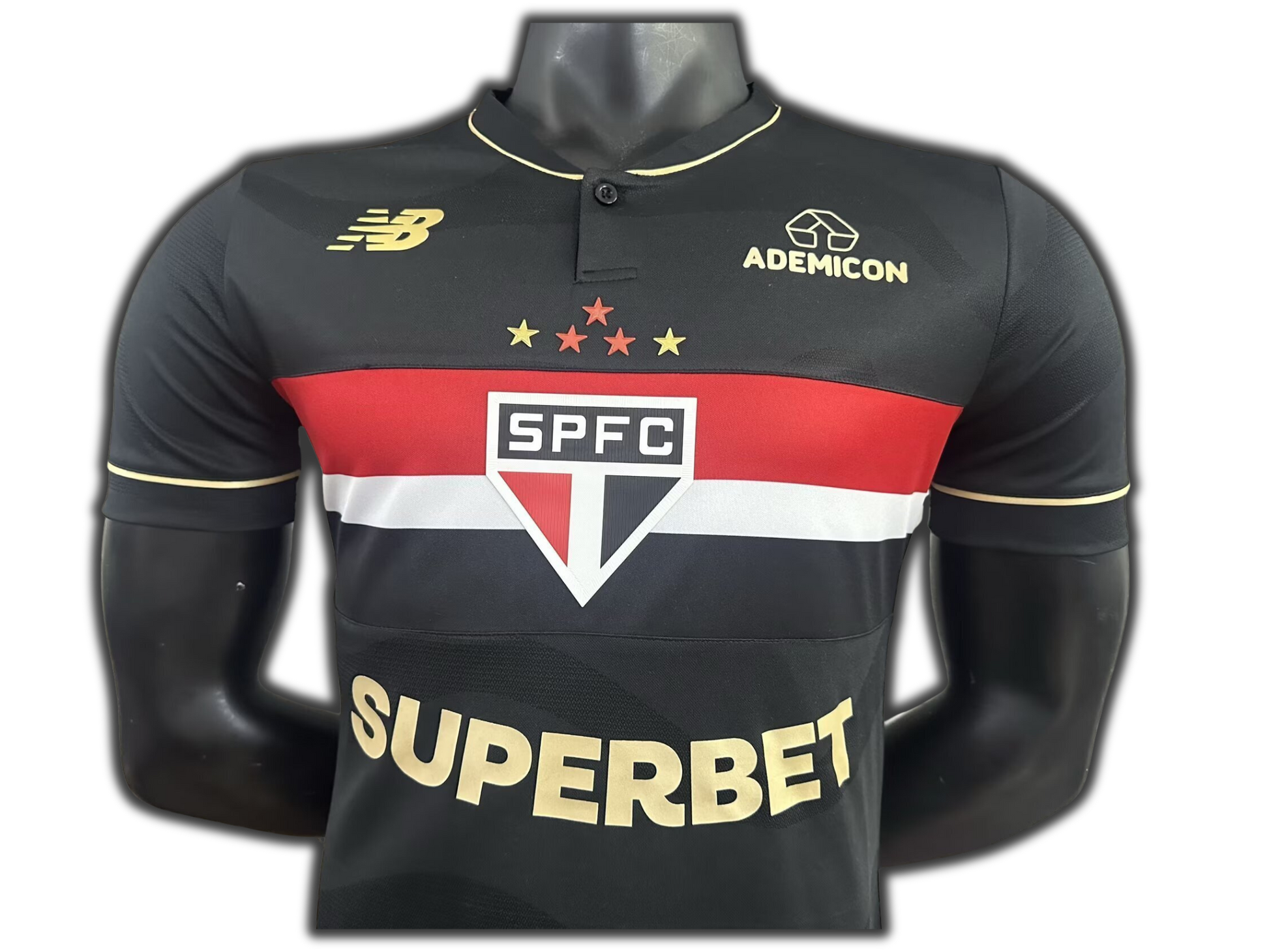 camisa-sao-paulo-lll-2025-26-jogador-masculina-camiseta-lancamento-third-preta-preto-dourada-dourado-vermelha-branca-ademicon-superbet