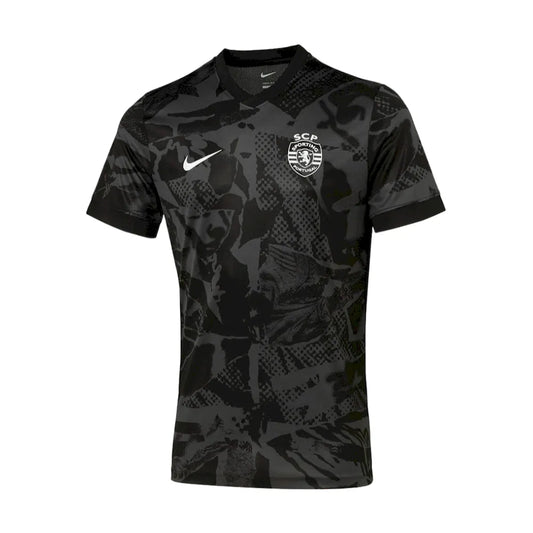 camisa-sporting-pre-jogo-2025-26-torcedor-masculina-camiseta-champions-league-lancamento-europeu-preta-preto-cinza-scp-portugal-nike