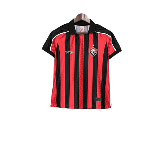 camisa-vitoria-l-2025-26-torcedor-feminina-camiseta-lancamento-primeira-home-oficial-listras-preta-vermelha-listrada-volt