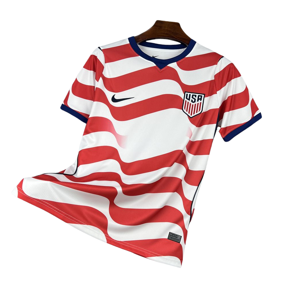 camisa estados unidos 2026 titular branca listras vermelha azul camiseta seleção americana masculina nova atual copa do mundo uniforme jogo futebol usa premium