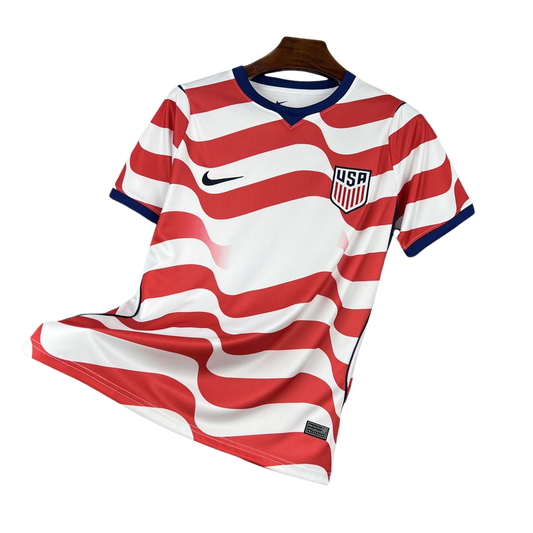 camisa estados unidos 2026 titular branca listras vermelha azul camiseta seleção americana masculina nova atual copa do mundo uniforme jogo futebol usa premium