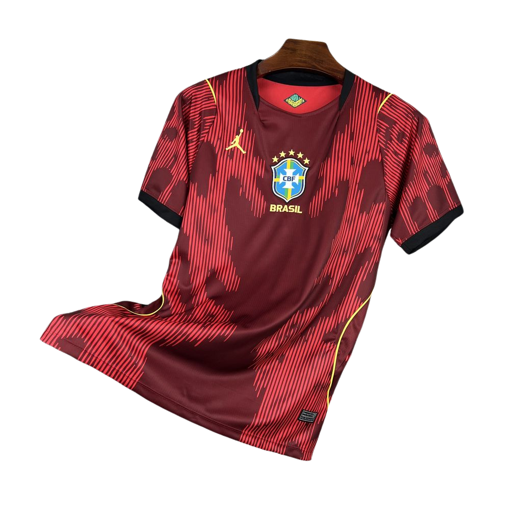 camisa goleiro brasil 2026 vermelha jordan camisa seleção brasileira goleiro masculina pre match uniforme brasil treino premium