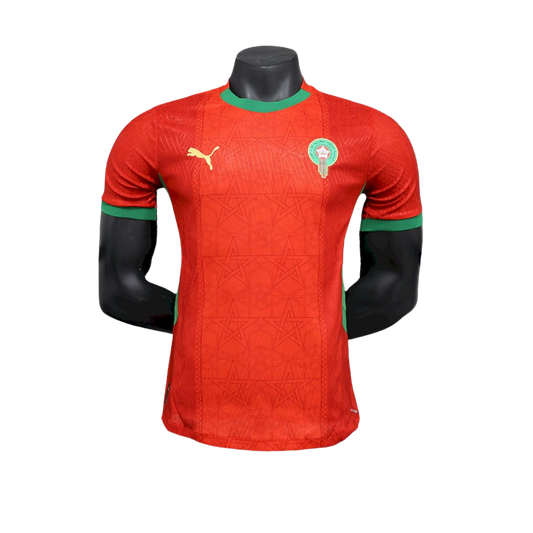 camisa marrocos 2026 titular player version vermelha verde camiseta seleção marroquina masculina nova atual copa do mundo uniforme jogador futebol marrocos premium
